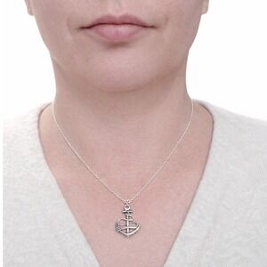 Silver Tone 24" Anchor Pendant Necklace *NEW*